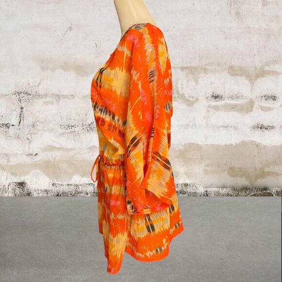 Bali Club NWT Beaded Pullover V-neck Cover-Up or Tunic Top Size Large - Picture 2 of 4